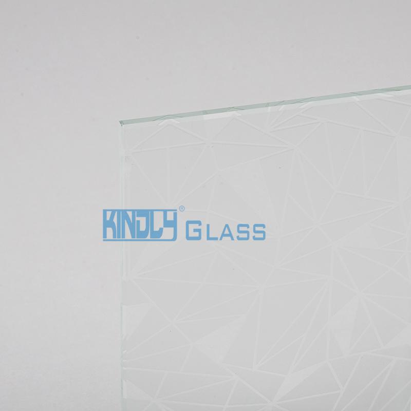 Acid Etched Design on Clear Glass 